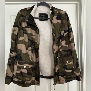 Ashley by 26 International camo Anorak jacket with Sherpa lining